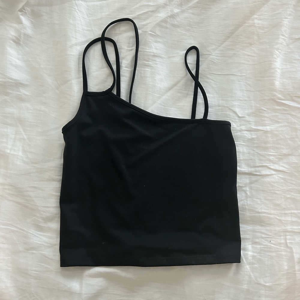 Abercrombie black strappy cropped tank top
